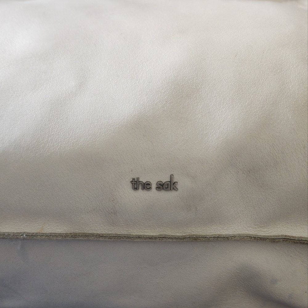 The Sak Huntley Leather Laser Cut Cream Xl Tote Bag - Picture 3 of 11